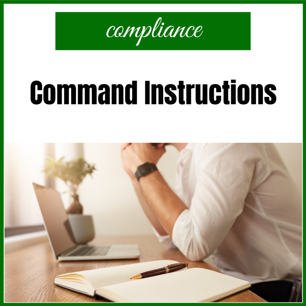Command instructions
