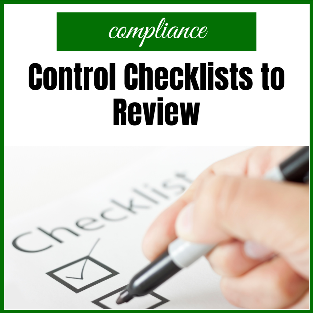 control checklists to review